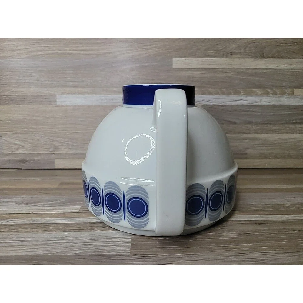 Bavaria Schirnding‎ Ceramic Teapot Blue and White Mid Century Modern Design